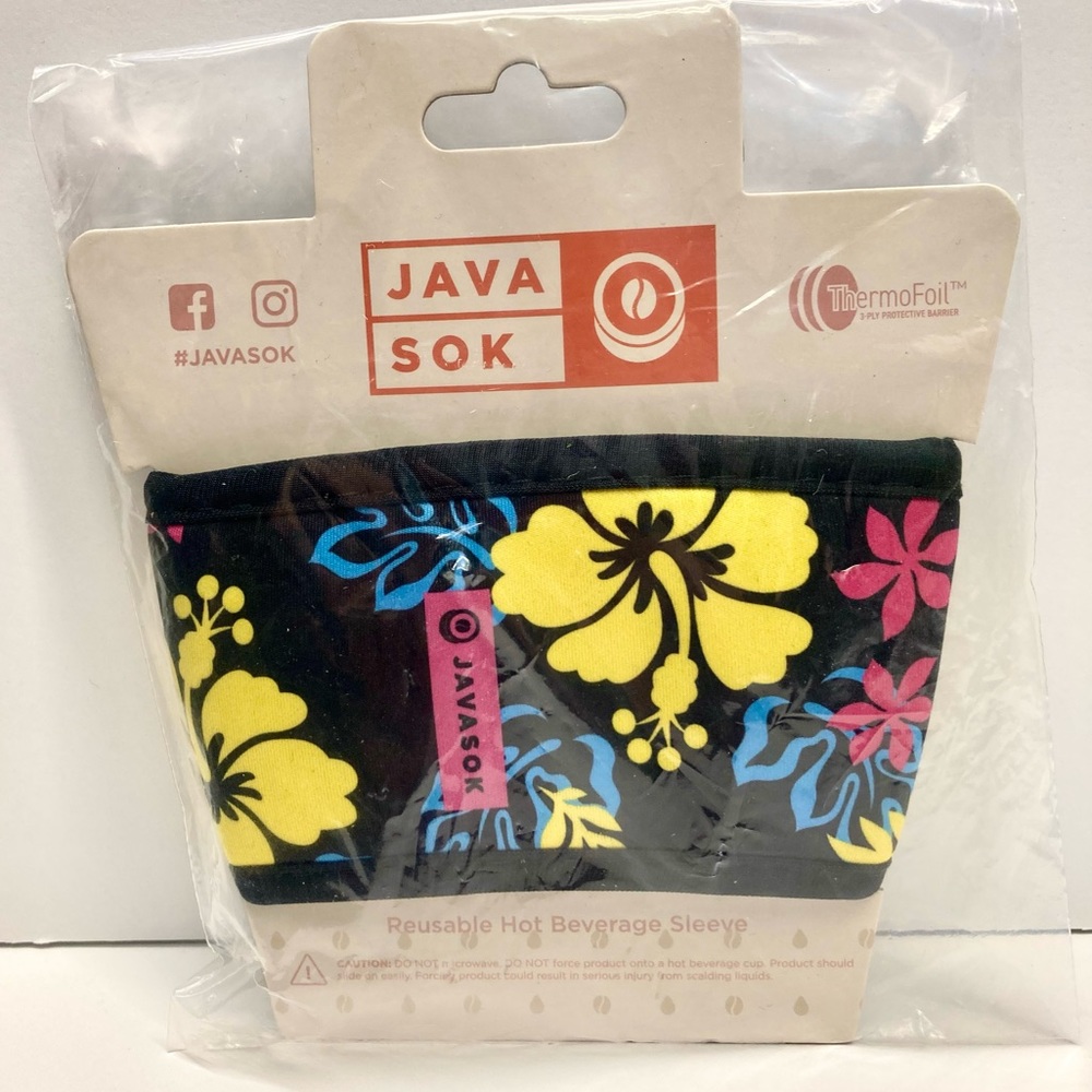 Java Sok Hot Beverage Sleeve. HotSok Neon Hibiscus. OSFM. NEW! JavaSok Sleeve.